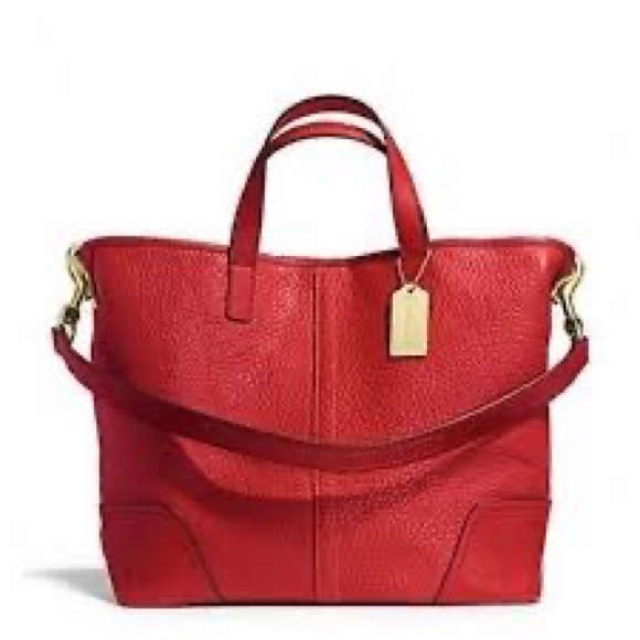 Coach Bags Coach Hadley Luxe Red Pebble Grain Leather Duffle Purse